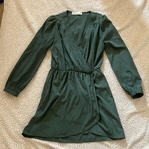 Green wrap dress